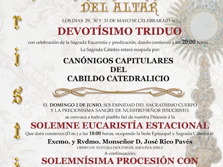 Triduo Eucarístico en la Catedral de Jerez