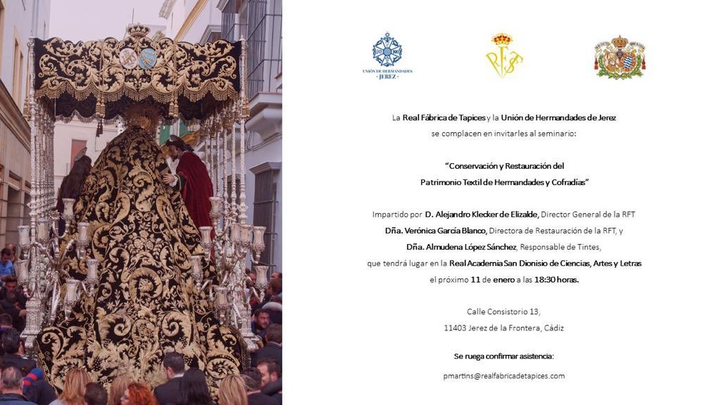 Seminario sobre “Conservación y Restauración del Patrimonio Textil de las Cofradías y Hermandades”
